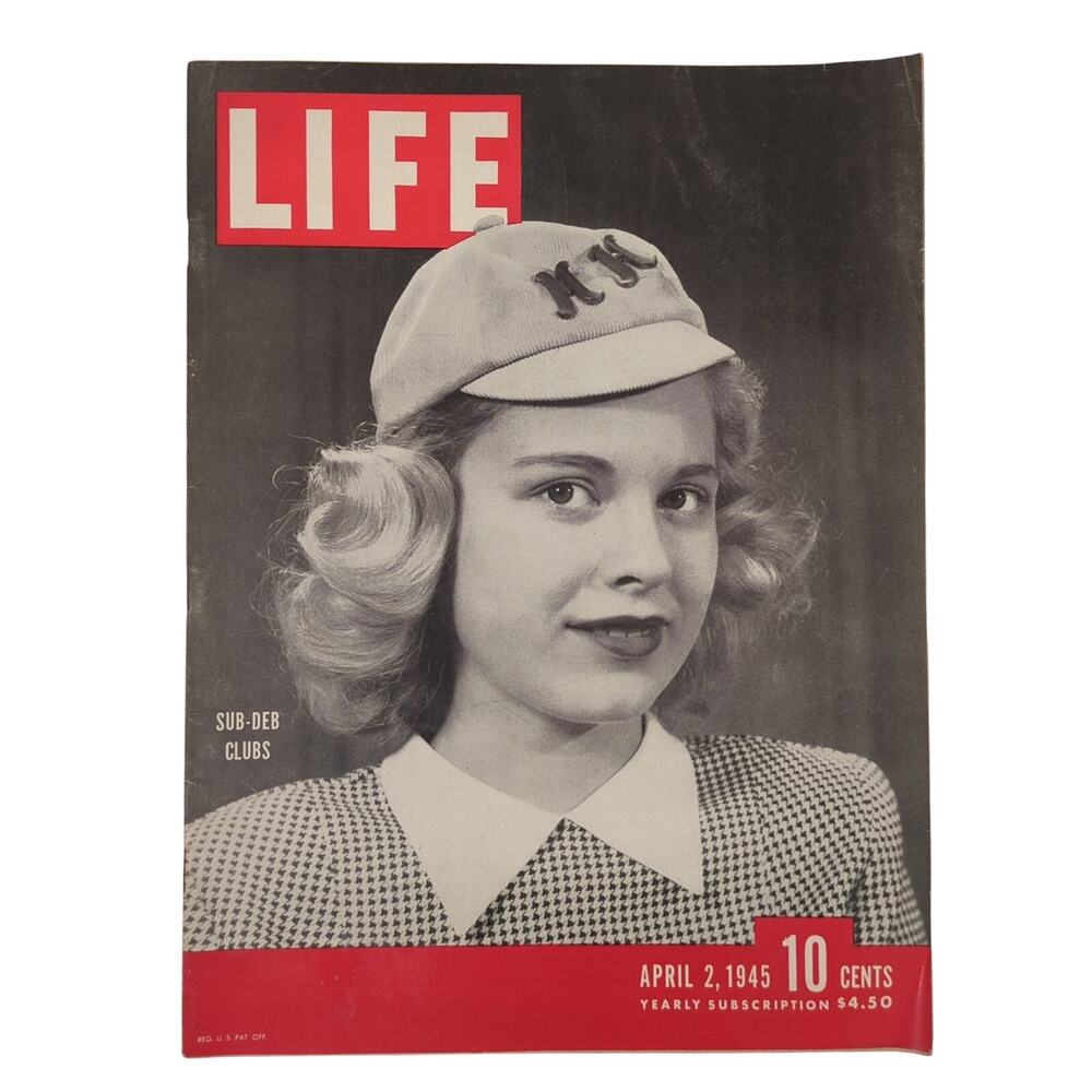 LIFE Magazine April 2, 1945 Sub-Deb Clubs WWII Era Coca-Cola Ad Time Inc.